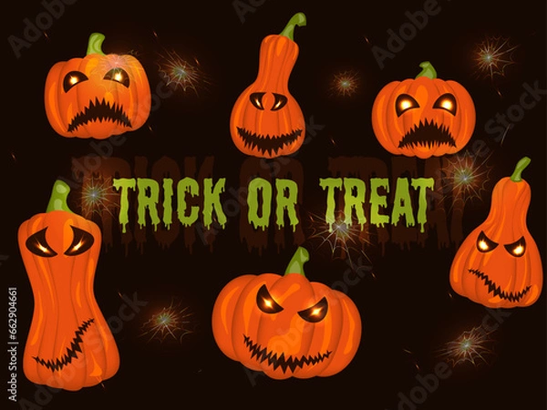 Fototapeta halloween background with pumpkins