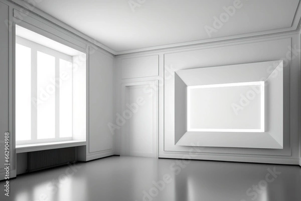 Fototapeta LCD sci-fi empty chamber. Generative AI