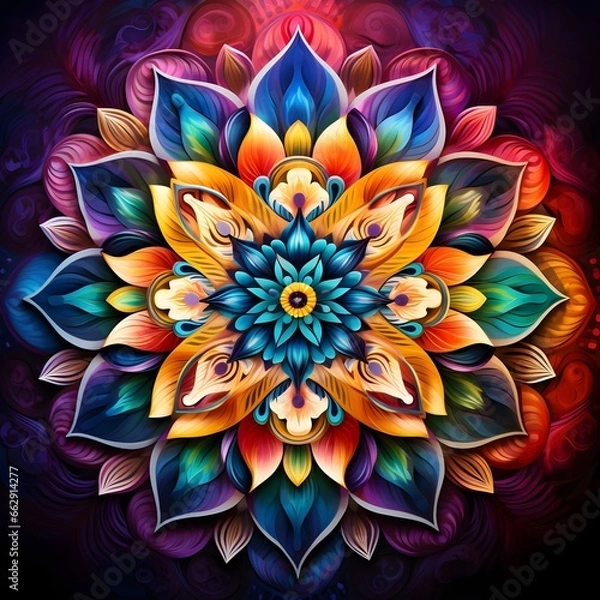 Fototapeta circular flower art with interesting shapes and colors