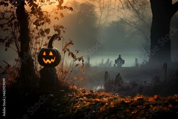 Obraz Haloween graveyard