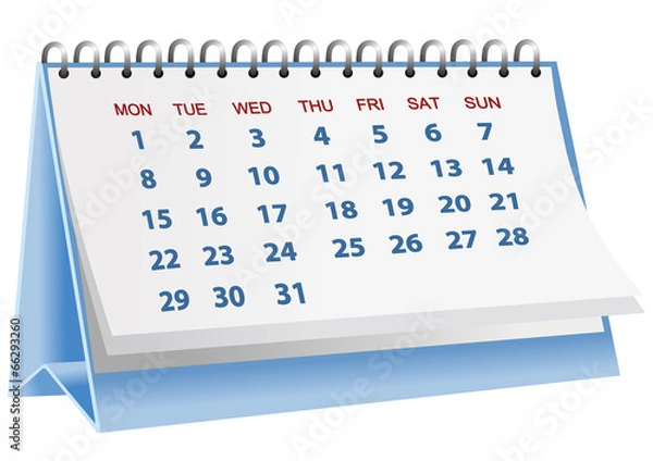 Fototapeta Vector format of blue desk paper calender