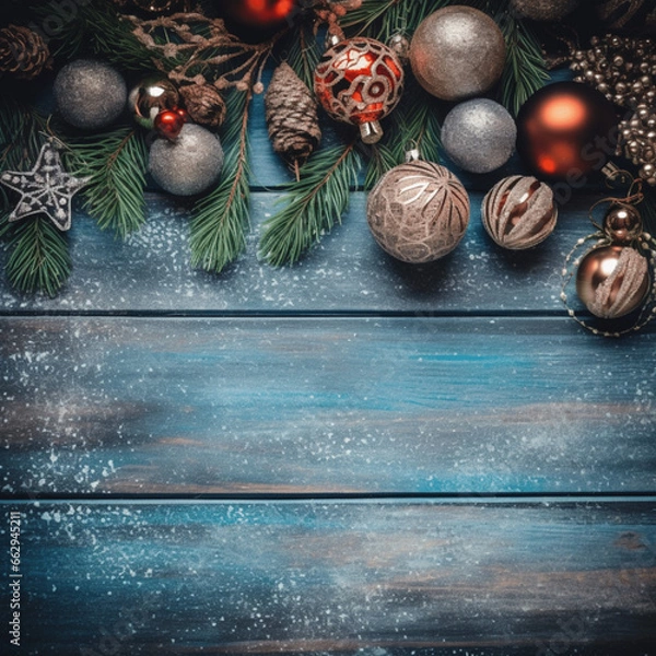 Fototapeta Vorlagen für Weihnachtsgrüsse, Mockup für verschiedene Designs, copyspace mit Platz für Text