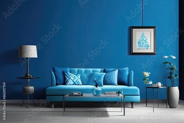 Fototapeta sofa lounge minimalist country home interior sofa rustic accent bed room design Created with generative AI