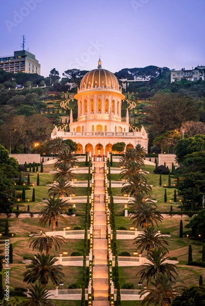 Obraz Bahai gardens at sunset