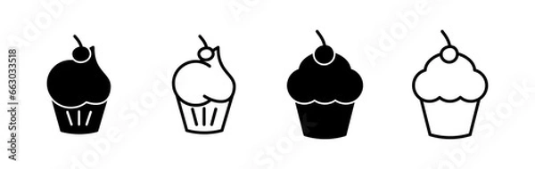Fototapeta Cup cake icon vector. cake icon. bakery. muffin