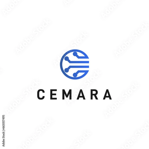 Obraz letter C technology logo design