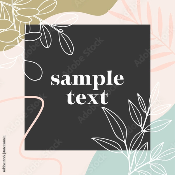 Fototapeta 背景イラスト_ボタニカル