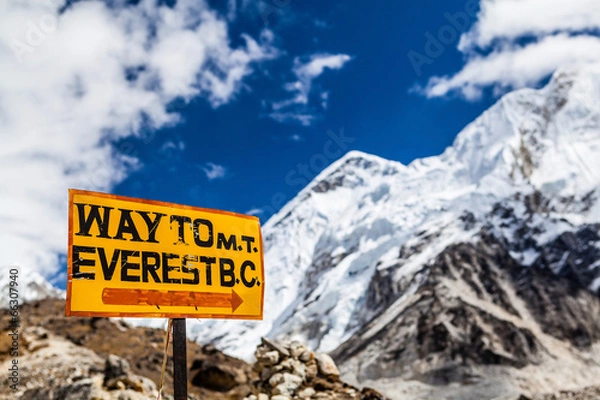 Obraz Drogowskaz Mount Everest Himalaje