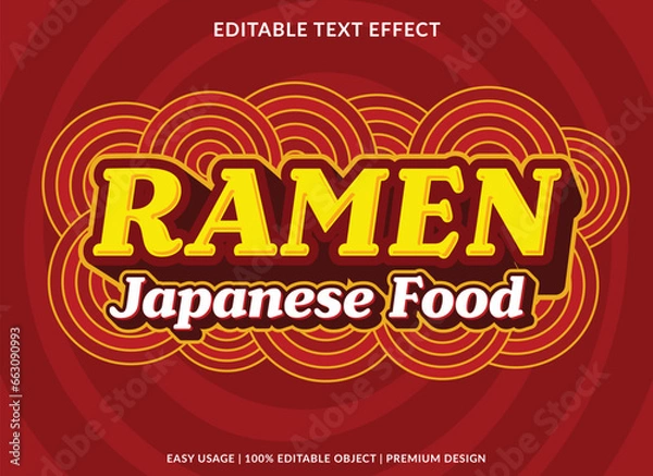 Fototapeta ramen editable text effect template with abstract background use for business logo and brand