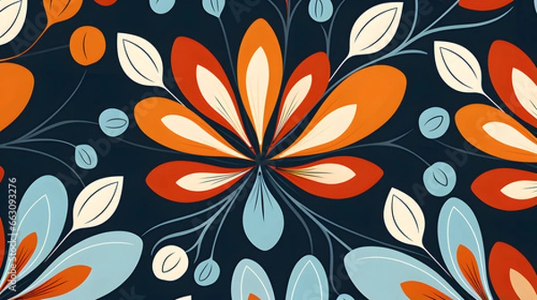 Fototapeta seamless pattern with flowers