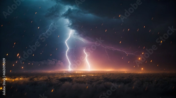 Obraz abstract background with lightnings