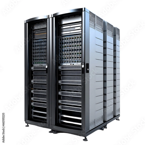 Fototapeta server rack with servers isolated