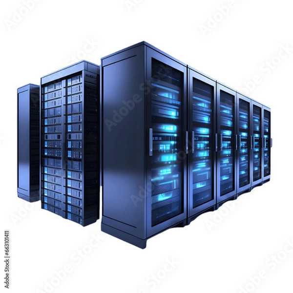 Obraz server rack with servers isolated