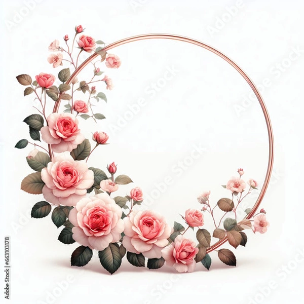 Obraz Round rose frame 