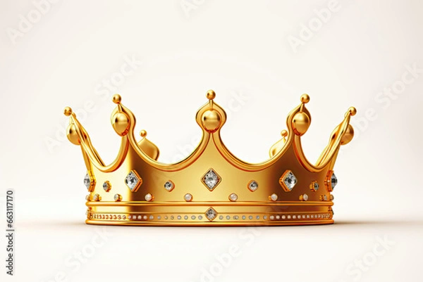 Obraz A luxurious gold crown adorned with sparkling diamonds