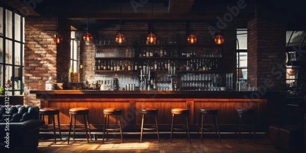 Fototapeta a image Cool pub or bar interior, Generative AI
