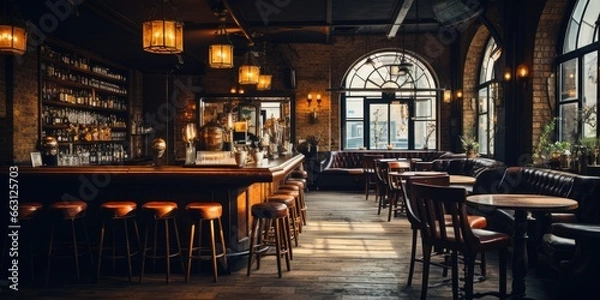 Fototapeta a image Cool pub or bar interior, Generative AI