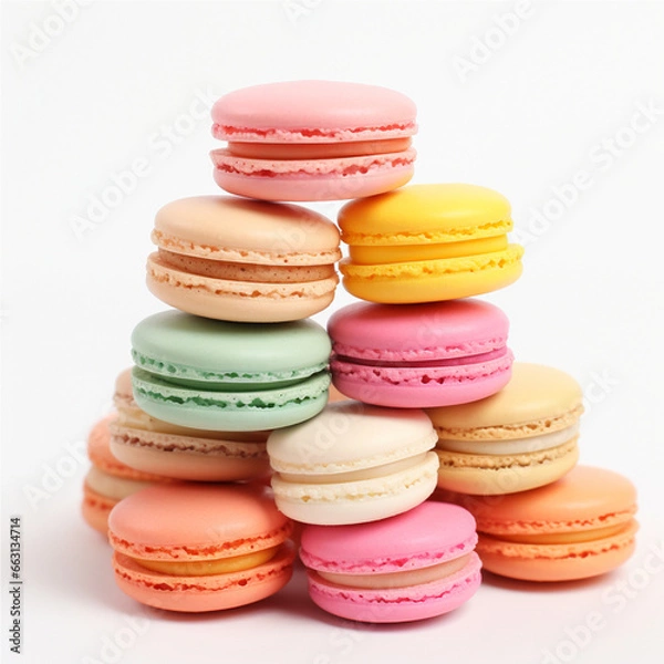 Obraz colorful macaroons isolated on white
