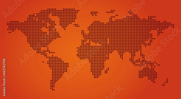 Fototapeta orange abstract background vector, doted map