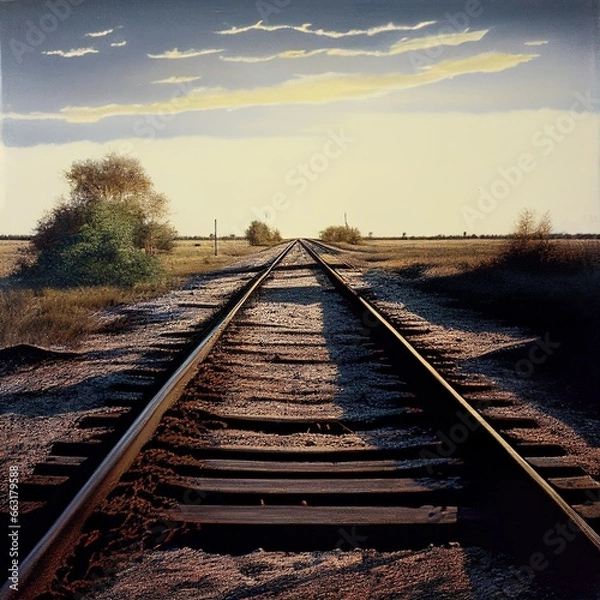 Obraz railroad tracks in the morning