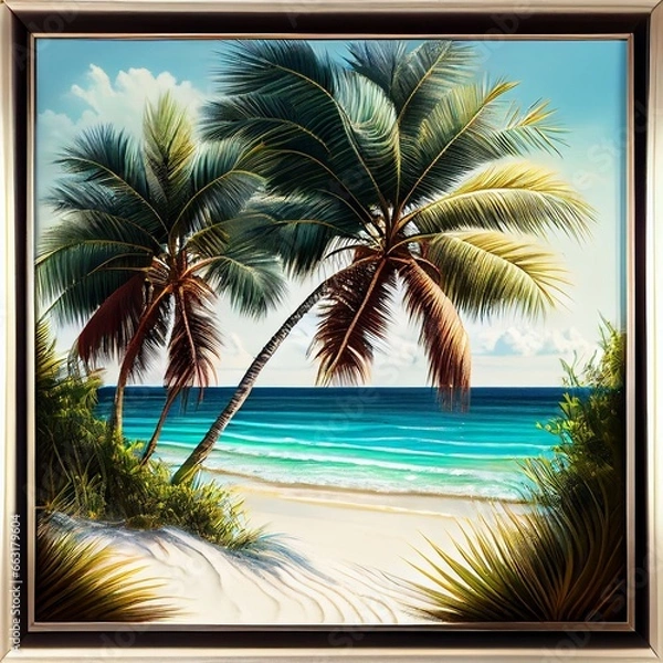 Obraz beach with palm trees