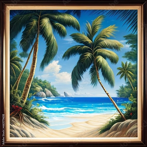 Obraz beach with palm trees