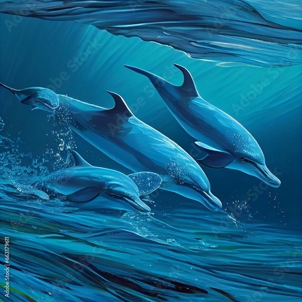 Obraz dolphins in the water