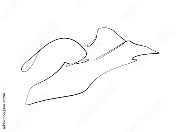 Obraz A woman's nude back is drawn in one line style. Body expression. Printable art.