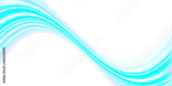 Fototapeta Blue wave showing a stream of clean fresh air. Modern wavy lines air background. Fresh aroma. Vector illustration.