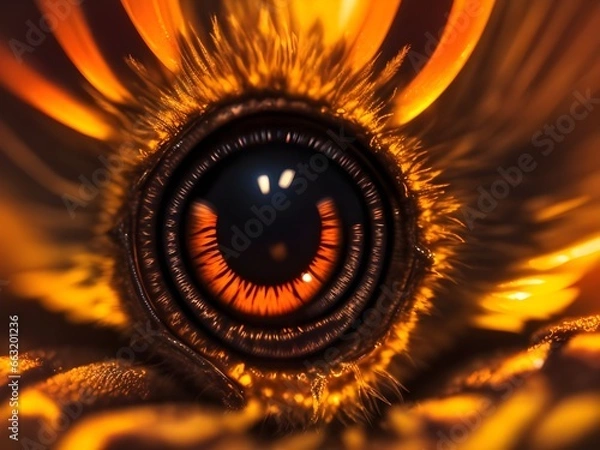 Fototapeta "Bee's Glimpse of the Sunset: Revealing the Intricate World of Insect Vision"