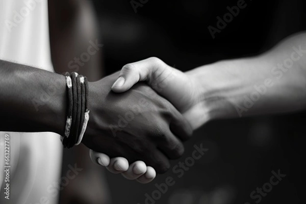 Obraz handshake between two people.AI Generated