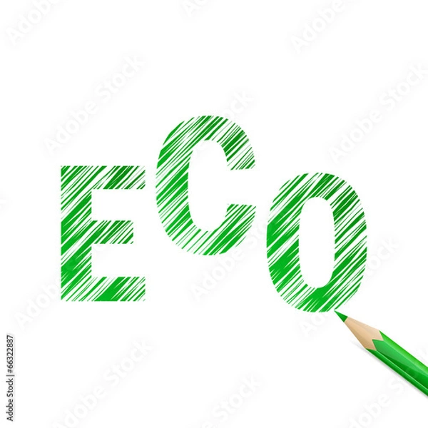 Obraz Eco text drawn with green pencil