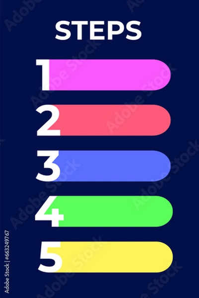 Fototapeta 5 steps icons.
Vector icons for the site 5 steps.
Colorful icons