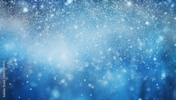 Fototapeta blue christmas background with snowflakes
