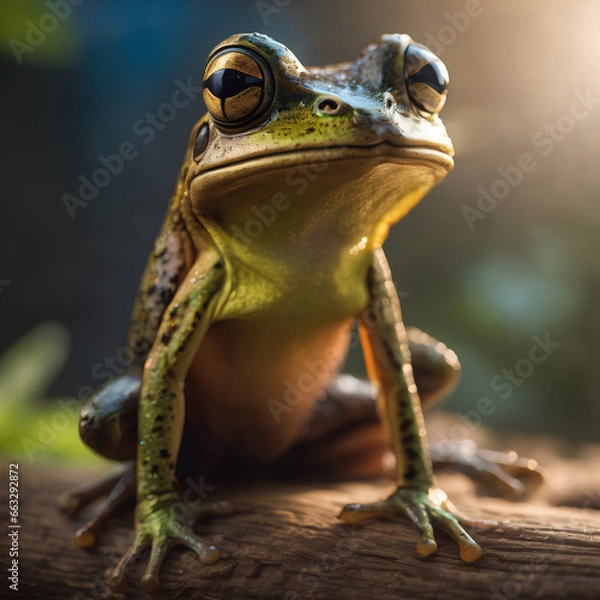 Fototapeta frog on a tree in the forest