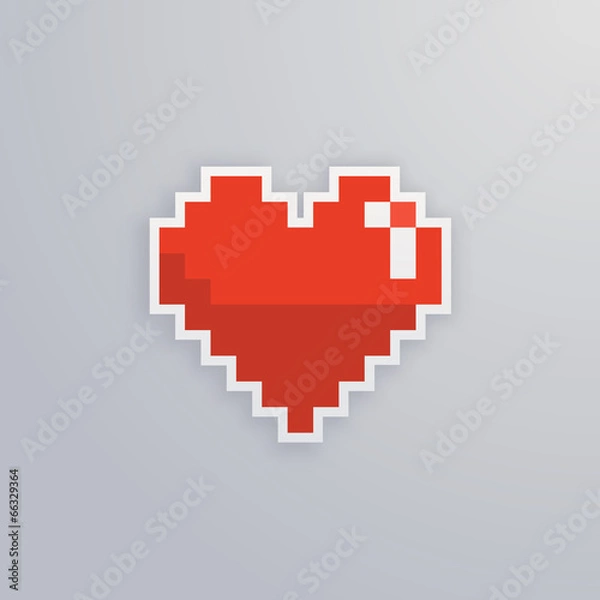 Obraz Pixel heart isolated vector
