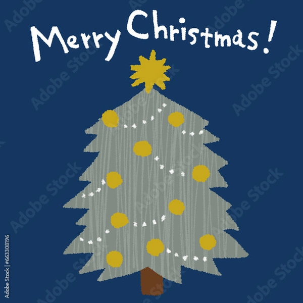 Obraz シンプルなクリスマスツリーのイラスト