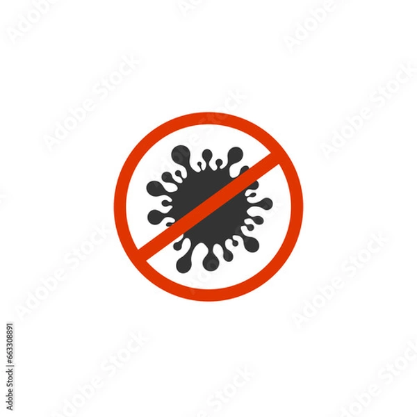 Fototapeta Virus, microbe, bacterium icon isolated on white. Vector 