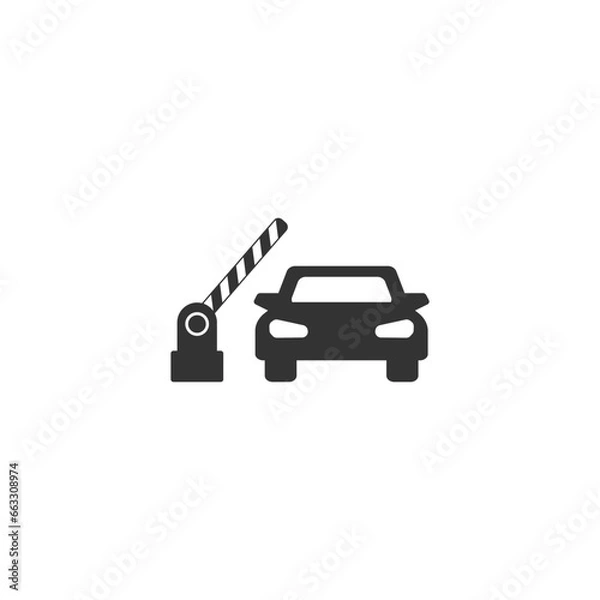 Obraz Open barrier, car vector icon on white