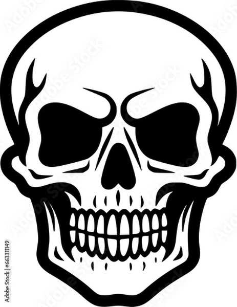 Fototapeta Skull | Black and White Vector illustration