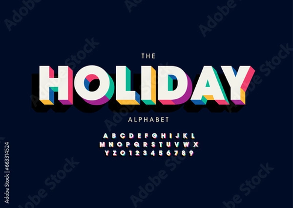 Fototapeta Vector of stylized modern font and alphabet