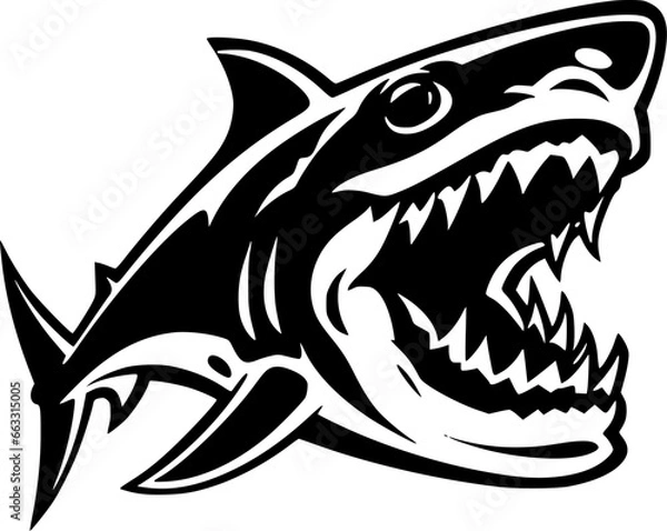 Fototapeta Shark | Minimalist and Simple Silhouette - Vector illustration