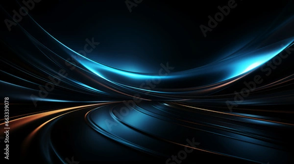Fototapeta abstract dark fractal perspective with curves background 16:9 widescreen wallpapers