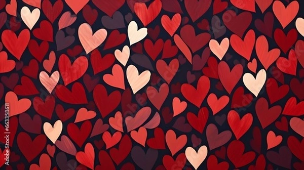 Obraz Hearts illustration background wallpaper design, love heart, valentines day card