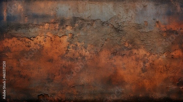 Fototapeta Rusty old metallic iron texture background steampunk wallpaper