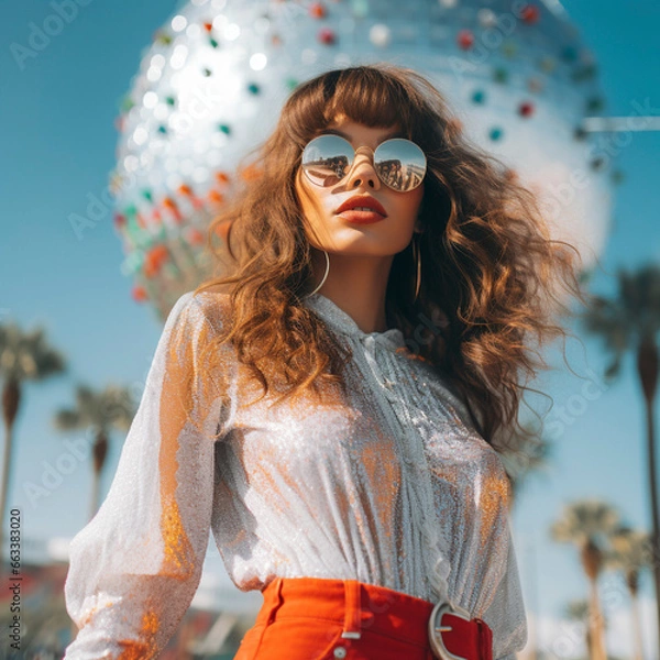 Obraz Musical Dream: Radiant Model at the Festival, generative ai