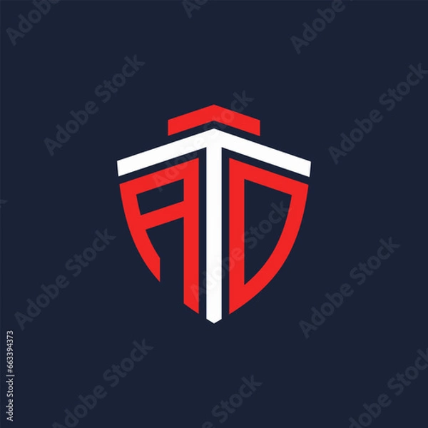 Fototapeta initial letter ATD logo shield