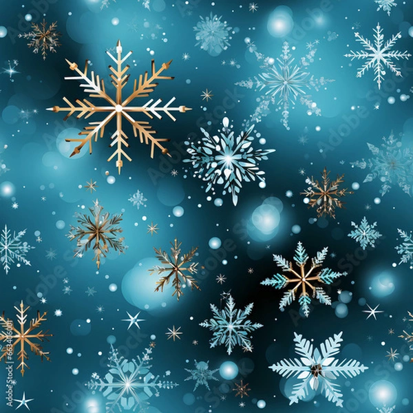 Obraz christmas snowflakes seamless pattern background
