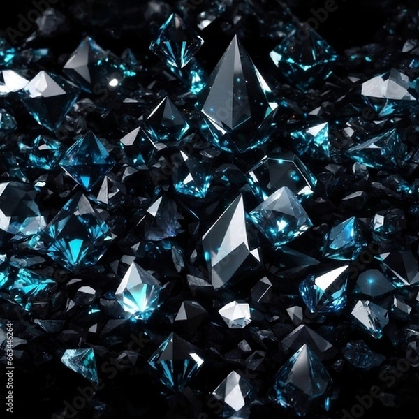 Fototapeta Seamless pattern of white diamond with black background