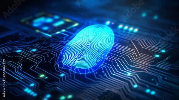 Fototapeta digital art fingerprit, desktop wallpaper, technology concept